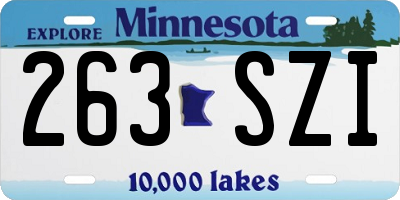 MN license plate 263SZI