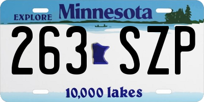 MN license plate 263SZP