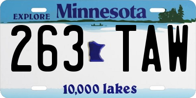 MN license plate 263TAW