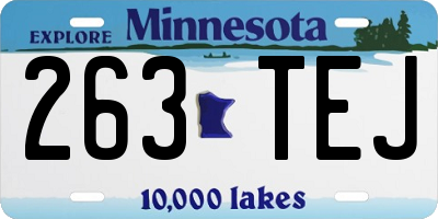 MN license plate 263TEJ