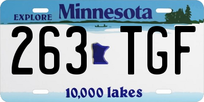 MN license plate 263TGF