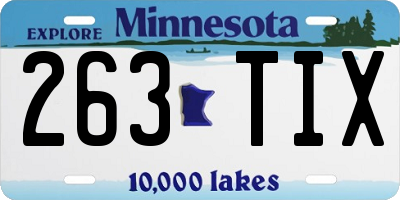 MN license plate 263TIX
