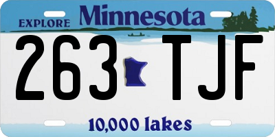 MN license plate 263TJF
