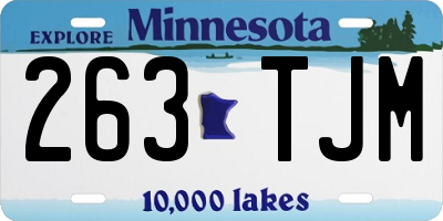 MN license plate 263TJM