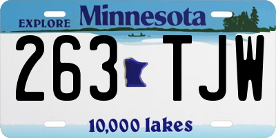MN license plate 263TJW