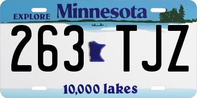 MN license plate 263TJZ