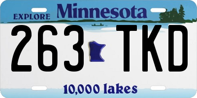 MN license plate 263TKD