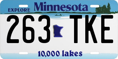 MN license plate 263TKE
