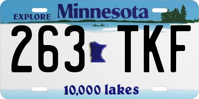 MN license plate 263TKF