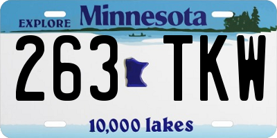 MN license plate 263TKW