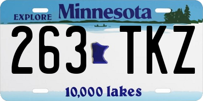 MN license plate 263TKZ