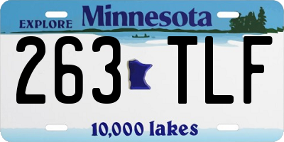 MN license plate 263TLF