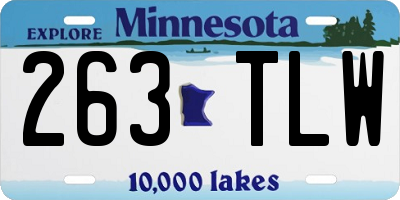 MN license plate 263TLW