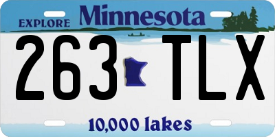 MN license plate 263TLX