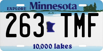 MN license plate 263TMF