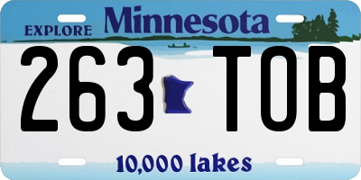 MN license plate 263TOB