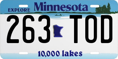 MN license plate 263TOD