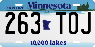 MN license plate 263TOJ
