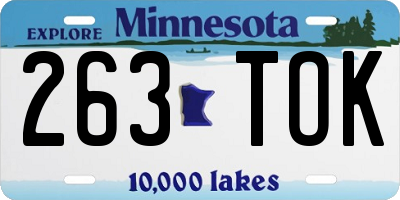 MN license plate 263TOK