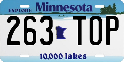 MN license plate 263TOP