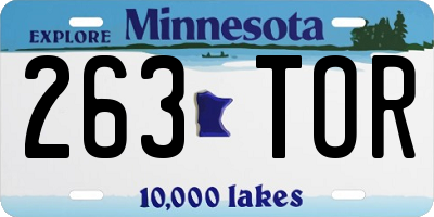 MN license plate 263TOR