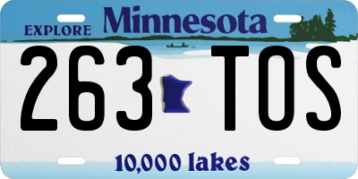 MN license plate 263TOS