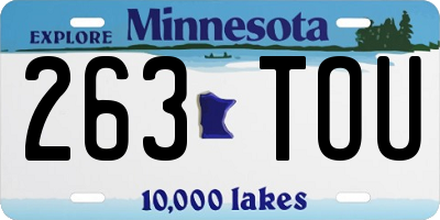 MN license plate 263TOU