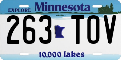 MN license plate 263TOV