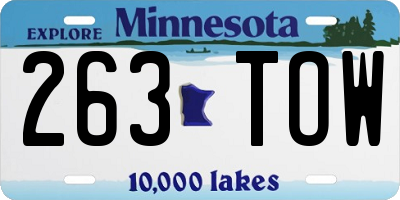 MN license plate 263TOW