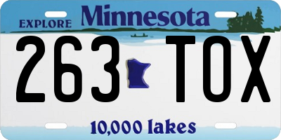 MN license plate 263TOX