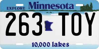 MN license plate 263TOY
