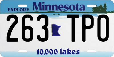 MN license plate 263TPO
