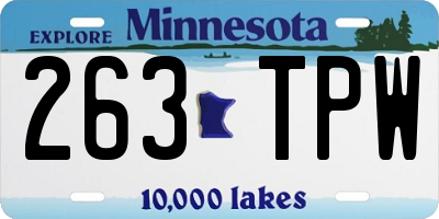 MN license plate 263TPW