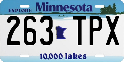 MN license plate 263TPX