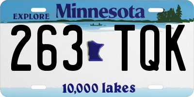 MN license plate 263TQK