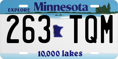 MN license plate 263TQM