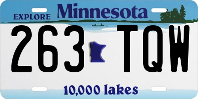 MN license plate 263TQW