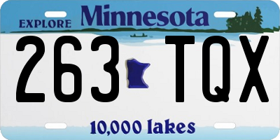 MN license plate 263TQX