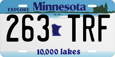 MN license plate 263TRF