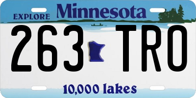 MN license plate 263TRO