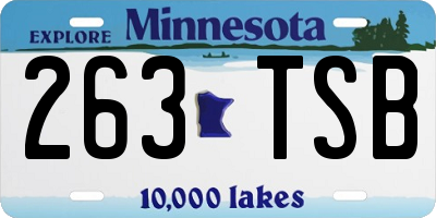 MN license plate 263TSB