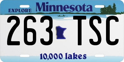 MN license plate 263TSC