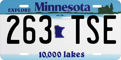 MN license plate 263TSE