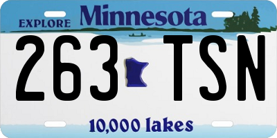 MN license plate 263TSN