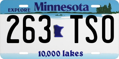 MN license plate 263TSO