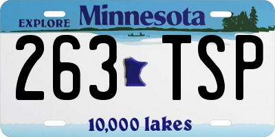 MN license plate 263TSP