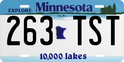 MN license plate 263TST