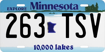 MN license plate 263TSV