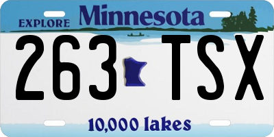 MN license plate 263TSX