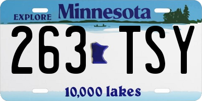 MN license plate 263TSY